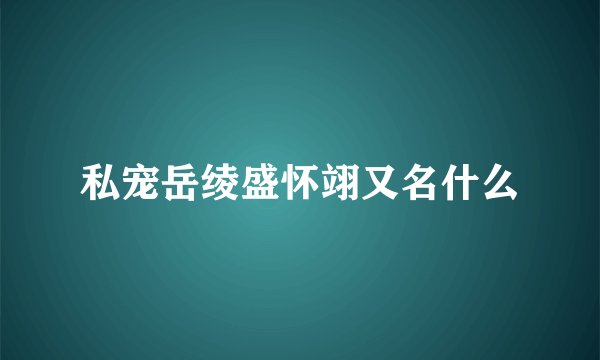 私宠岳绫盛怀翊又名什么