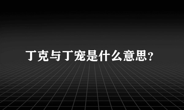 丁克与丁宠是什么意思？