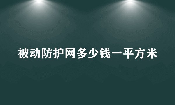 被动防护网多少钱一平方米