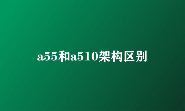 a55和a510架构区别