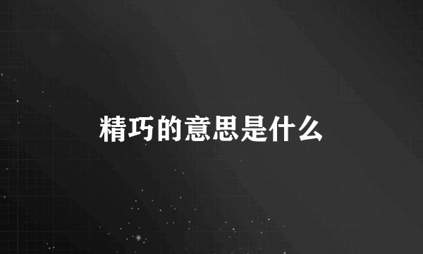 精巧的意思是什么