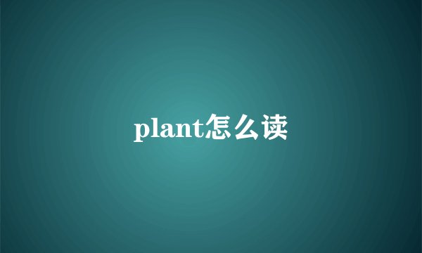 plant怎么读