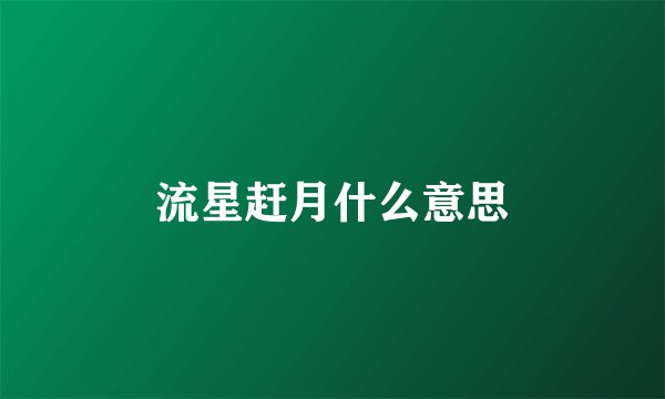 流星赶月什么意思