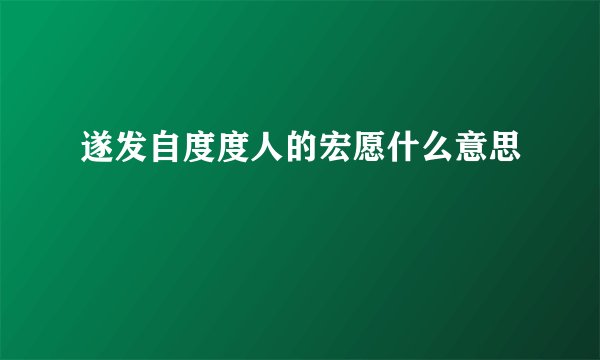 遂发自度度人的宏愿什么意思