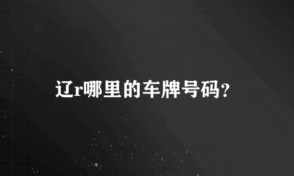 辽r哪里的车牌号码？