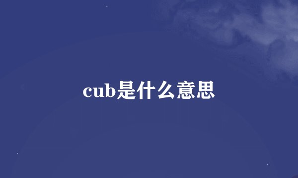 cub是什么意思