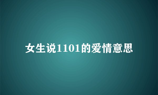 女生说1101的爱情意思