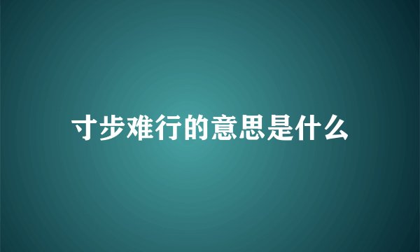 寸步难行的意思是什么