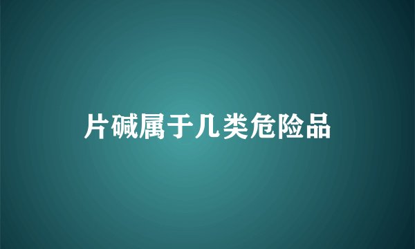 片碱属于几类危险品