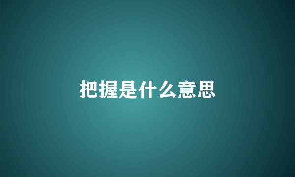 把握是什么意思
