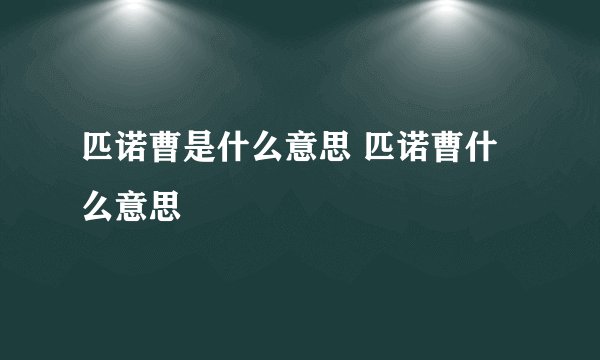 匹诺曹是什么意思 匹诺曹什么意思