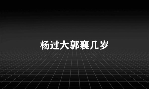 杨过大郭襄几岁