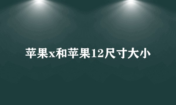 苹果x和苹果12尺寸大小