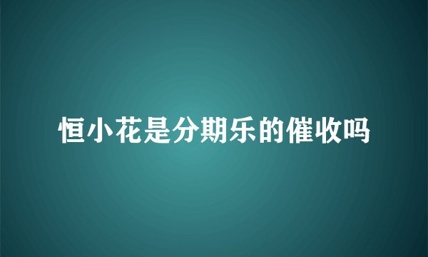 恒小花是分期乐的催收吗