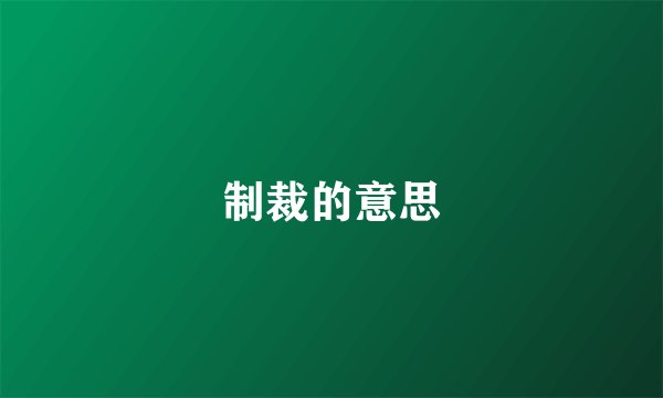 制裁的意思