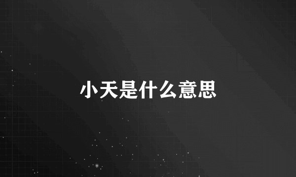 小天是什么意思