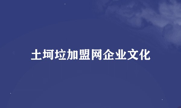 土坷垃加盟网企业文化