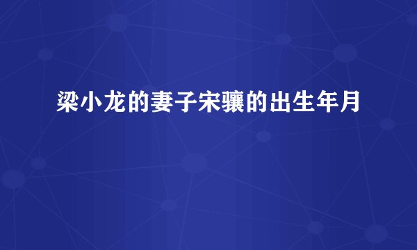 梁小龙的妻子宋骧的出生年月