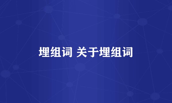 埋组词 关于埋组词