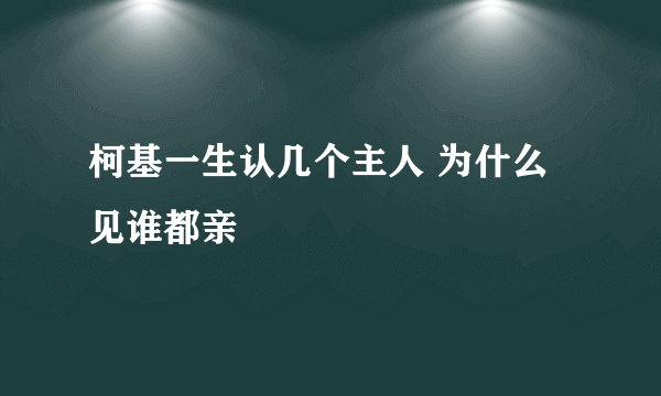 柯基一生认几个主人 为什么见谁都亲