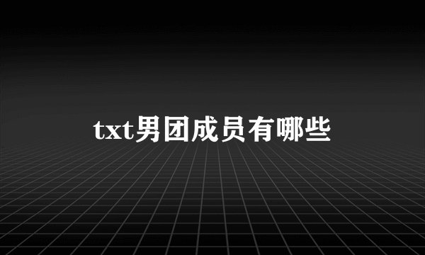 txt男团成员有哪些