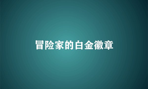 冒险家的白金徽章