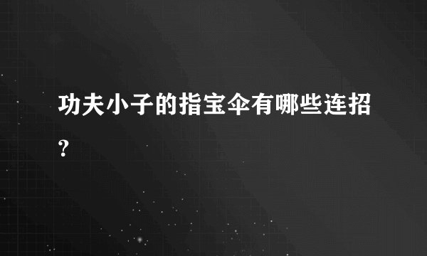 功夫小子的指宝伞有哪些连招？