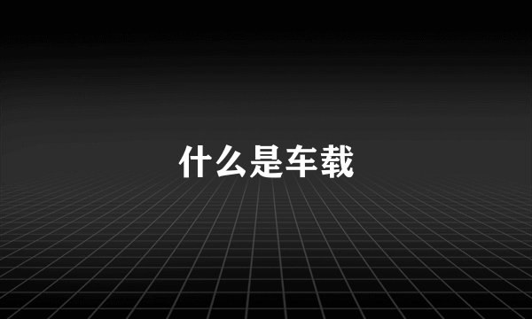 什么是车载