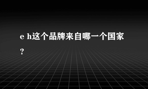 e h这个品牌来自哪一个国家？