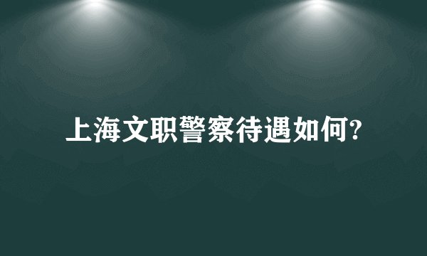 上海文职警察待遇如何?
