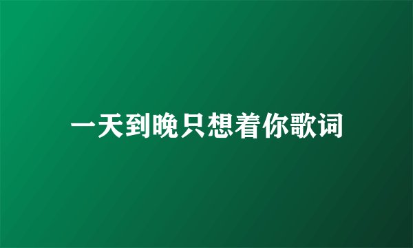 一天到晚只想着你歌词