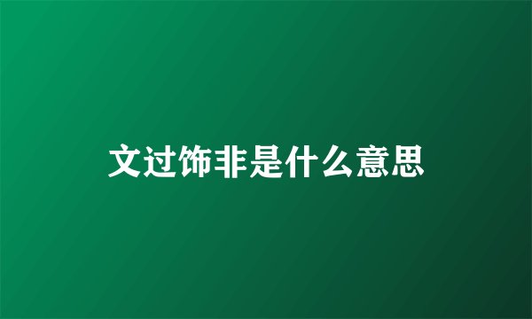 文过饰非是什么意思