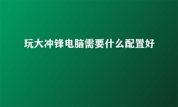 玩大冲锋电脑需要什么配置好