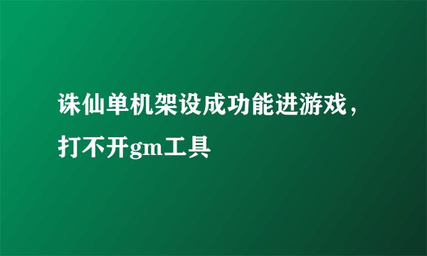 诛仙单机架设成功能进游戏，打不开gm工具