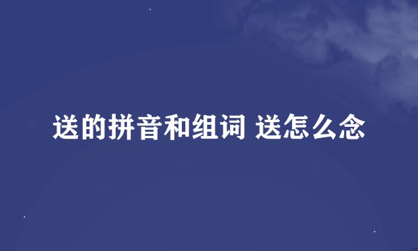 送的拼音和组词 送怎么念