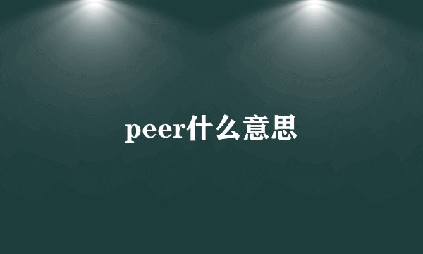 peer什么意思