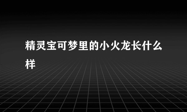 精灵宝可梦里的小火龙长什么样