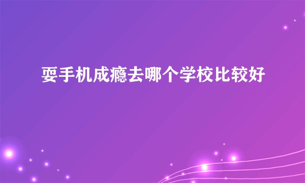 耍手机成瘾去哪个学校比较好