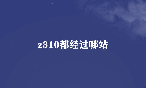 z310都经过哪站