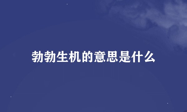 勃勃生机的意思是什么