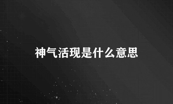 神气活现是什么意思