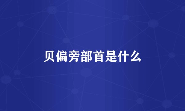 贝偏旁部首是什么