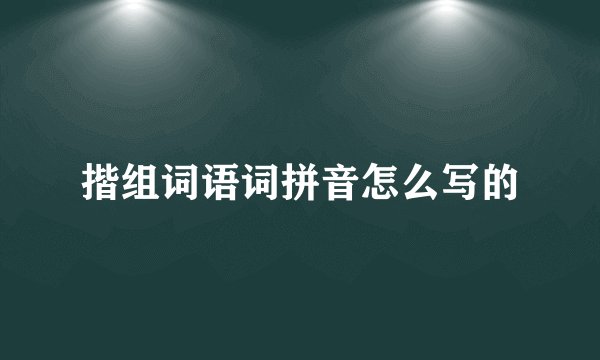 揩组词语词拼音怎么写的