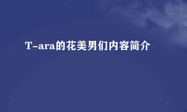T-ara的花美男们内容简介