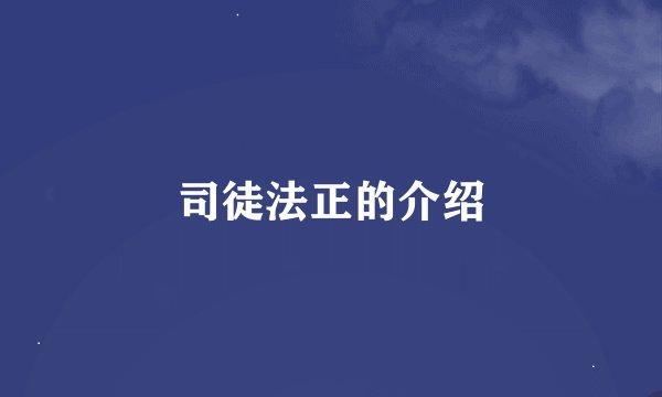 司徒法正的介绍
