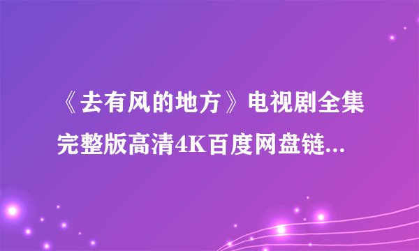 《去有风的地方》电视剧全集完整版高清4K百度网盘链接分享提取码