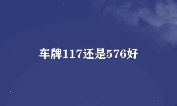 车牌117还是576好
