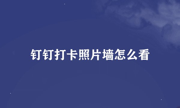 钉钉打卡照片墙怎么看