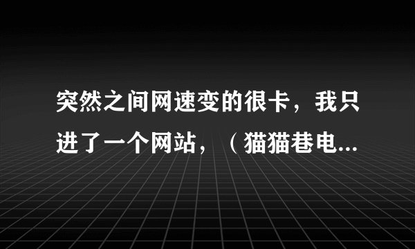 突然之间网速变的很卡，我只进了一个网站，（猫猫巷电影网）还有用360补了一个漏洞，求助啊！
