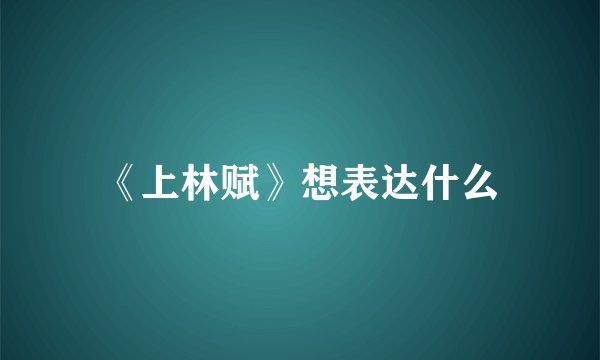 《上林赋》想表达什么